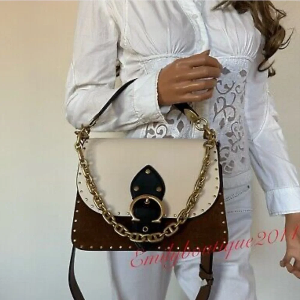 Coach Beat Shoulder Bag In Colorblock With Rivets - Picture 3 of 13